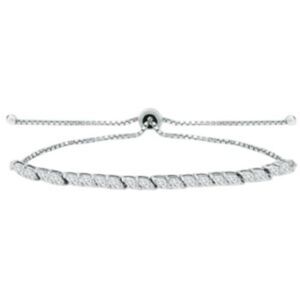 Giani Bernini sterling silver Cubic Zirconia Marquise Bolo Bracelet